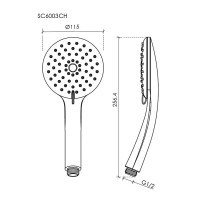 Душевая лейка Sancos Lotus SC6003MB, 3 режима, черная матовая