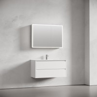 Зеркальный шкаф Sancos Evoke SC80100, 100 см, LED подсветка, бесконтактное управление, серый