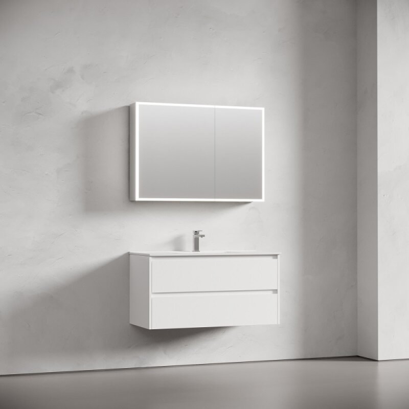 Зеркальный шкаф Sancos Evoke SC80100, 100 см, LED подсветка, бесконтактное управление, серый