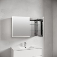 Зеркальный шкаф Sancos Evoke SC80100, 100 см, LED подсветка, бесконтактное управление, серый