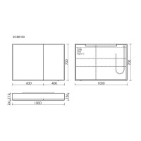 Зеркальный шкаф Sancos Evoke SC80100, 100 см, LED подсветка, бесконтактное управление, серый