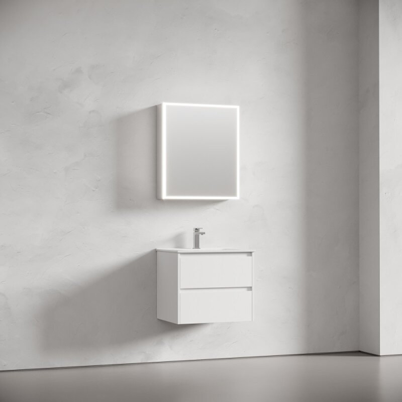Зеркальный шкаф Sancos Evoke SC8060, 60 см, LED подсветка, бесконтактное управление, серый