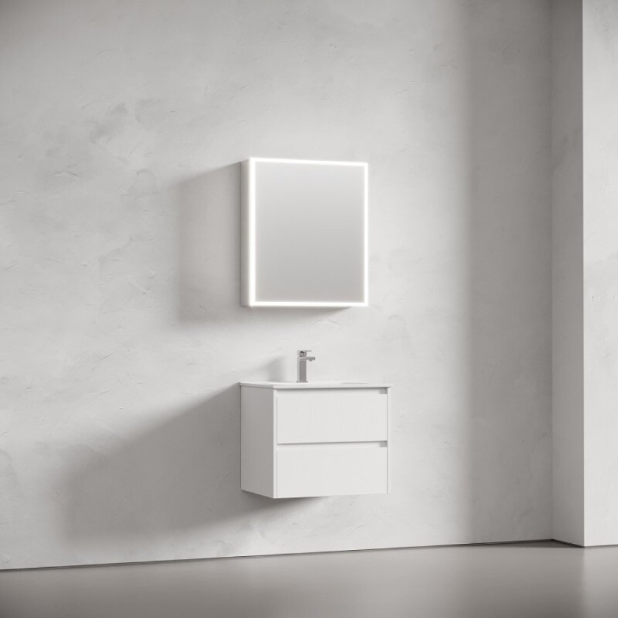 Зеркальный шкаф Sancos Evoke SC8060, 60 см, LED подсветка, бесконтактное управление, серый