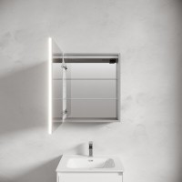 Зеркальный шкаф Sancos Evoke SC8060, 60 см, LED подсветка, бесконтактное управление, серый