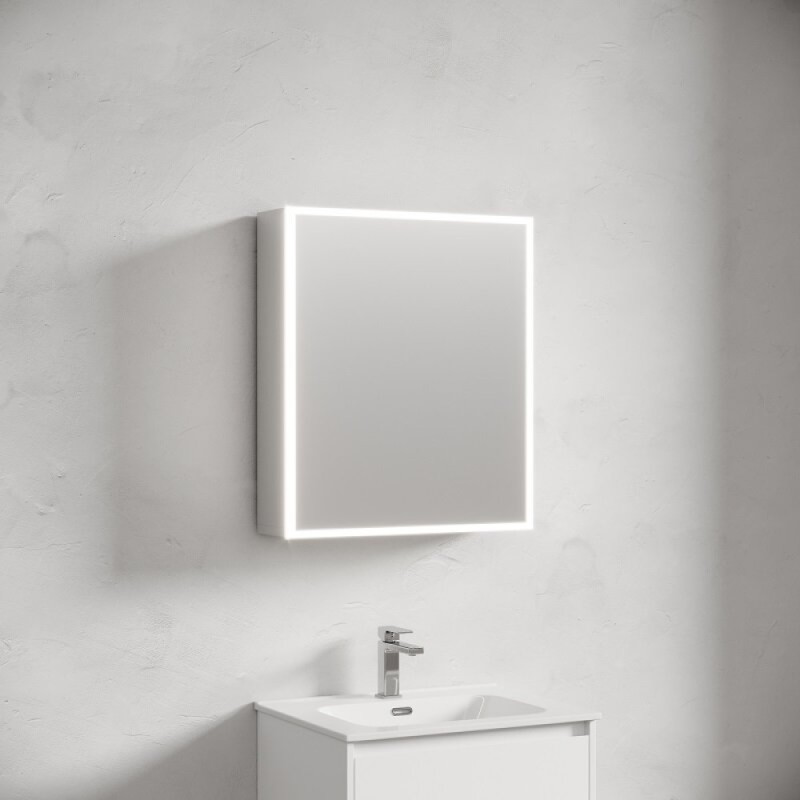 Зеркальный шкаф Sancos Evoke SC8060, 60 см, LED подсветка, бесконтактное управление, серый