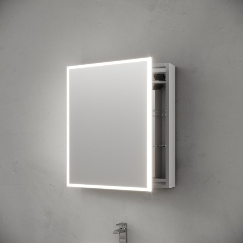 Зеркальный шкаф Sancos Evoke SC8060, 60 см, LED подсветка, бесконтактное управление, серый
