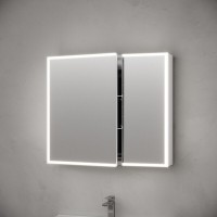 Зеркальный шкаф Sancos Evoke SC8080, 80 см, LED подсветка, бесконтактное управление, серый