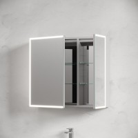 Зеркальный шкаф Sancos Evoke SC8080, 80 см, LED подсветка, бесконтактное управление, серый