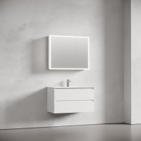 Зеркальный шкаф Sancos Evoke SC8090, 90 см, LED подсветка, бесконтактное управление, серый