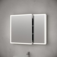 Зеркальный шкаф Sancos Evoke SC8090, 90 см, LED подсветка, бесконтактное управление, серый