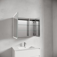 Зеркальный шкаф Sancos Evoke SC8090, 90 см, LED подсветка, бесконтактное управление, серый