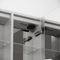 Зеркальный шкаф Sancos Evoke SC8090, 90 см, LED подсветка, бесконтактное управление, серый