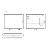 Зеркальный шкаф Sancos Evoke SC8090, 90 см, LED подсветка, бесконтактное управление, серый