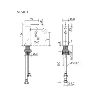 Смеситель для раковины Sancos Etna SC9001CH, хром