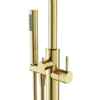 Смеситель Sancos Etna SC9009BG, для ванны, напольный, с душевым гарнитуром, PVD золото брашированное