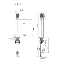 Смеситель для раковины Sancos Nexus SC9012BN, PVD никель брашированный