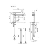 Смеситель для раковины Sancos Studio SC9015BN, PVD никель брашированный