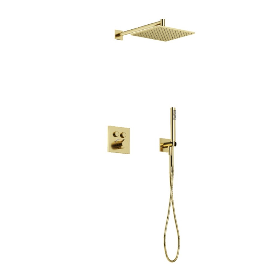 Душевая система Sancos Linn SC9022BG, термостатическая, PVD золото брашированное
