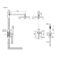 Душевая система Sancos Linn SC9022CH, термостатическая, хром