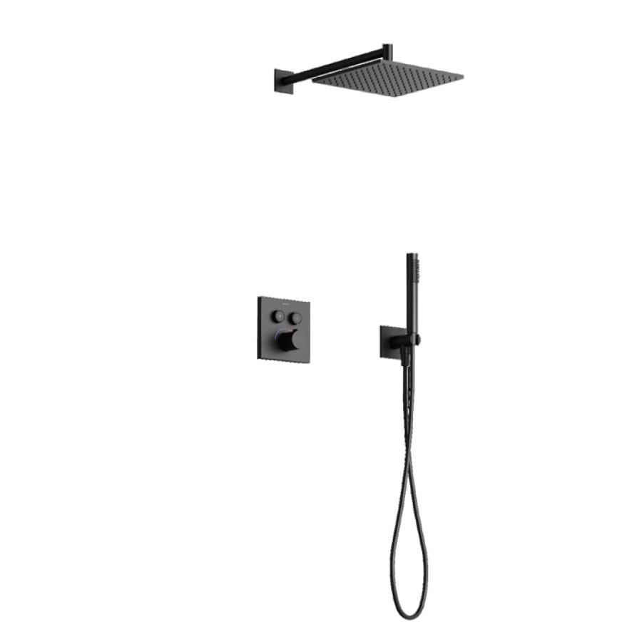 Душевая система Sancos Linn SC9022MB, термостатическая, черная матовая