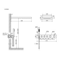 Душевая система Sancos Linn SC9023GG, термостатическая, вороненая сталь