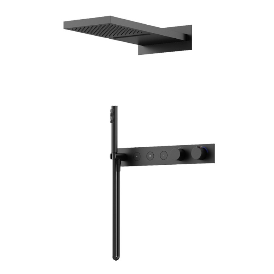 Душевая система Sancos Linn SC9023MB, термостатическая, черная матовая