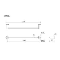 Полотенцедержатель Sancos Base SC9024CH, 60 см, хром