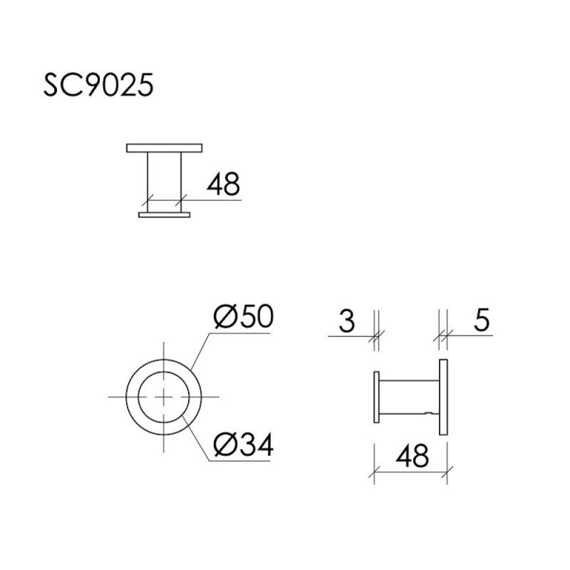 Крючок Sancos Base SC9025MB, черный матовый