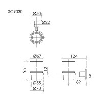 Стакан для зубных щеток Sancos Base SC9030CH, держатель хром