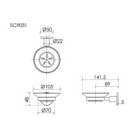 Мыльница Sancos Base SC9031CH, держатель хром