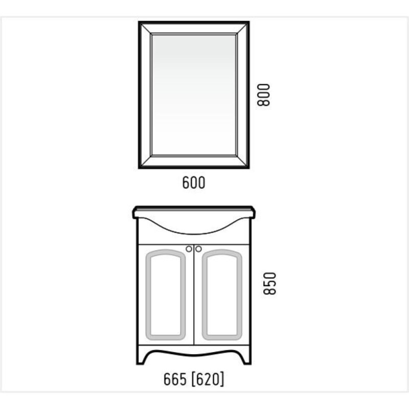 Зеркало Corozo Классика 60 SD-00000270, 60 см, подвесное, белое