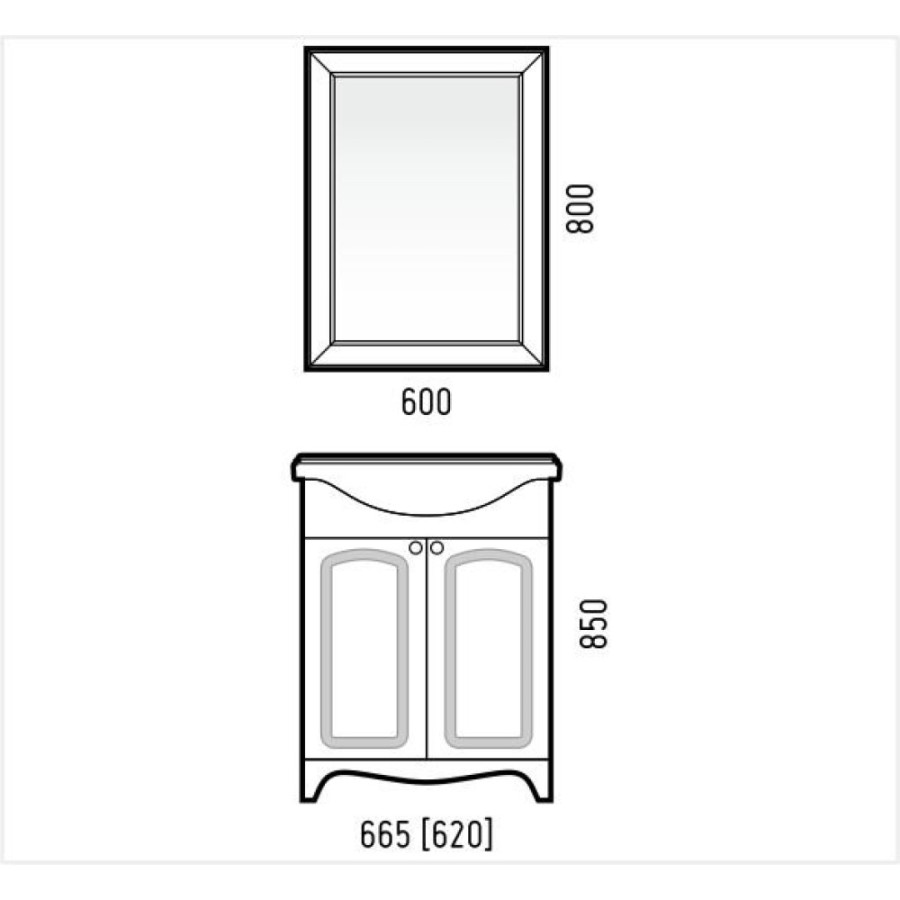 Зеркало Corozo Классика 60 SD-00000270, 60 см, подвесное, белое