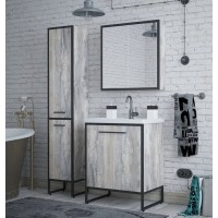 Зеркало-шкаф Corozo Айрон 60 SD-00000278, 60 см, подвесное, черное/антик