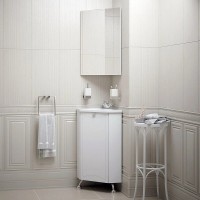 Зеркало-шкаф угловое Corozo Триана 37 SD-00000300, 37 см, подвесное, белое