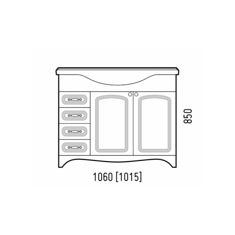 Тумба под раковину Corozo Классика 105 SD-00000315, 105 см, напольная, белая