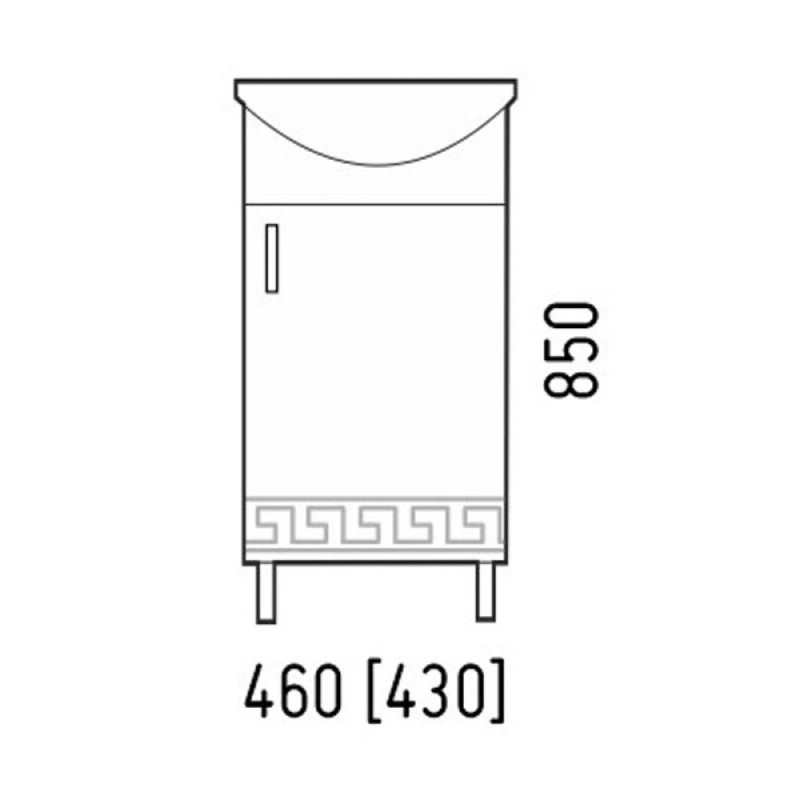 Тумба под раковину Corozo Олимп 45, напольная, белая, SD-00000321