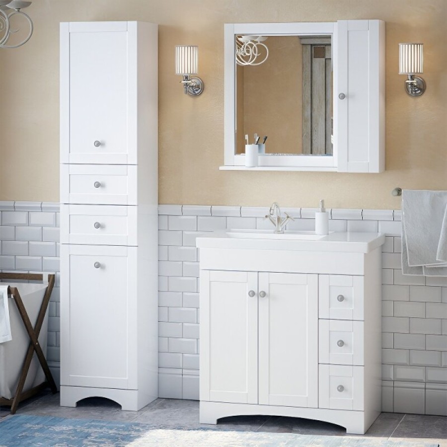 Тумба под раковину Corozo Техас 80 SD-00000323, 80 см, напольная, белая