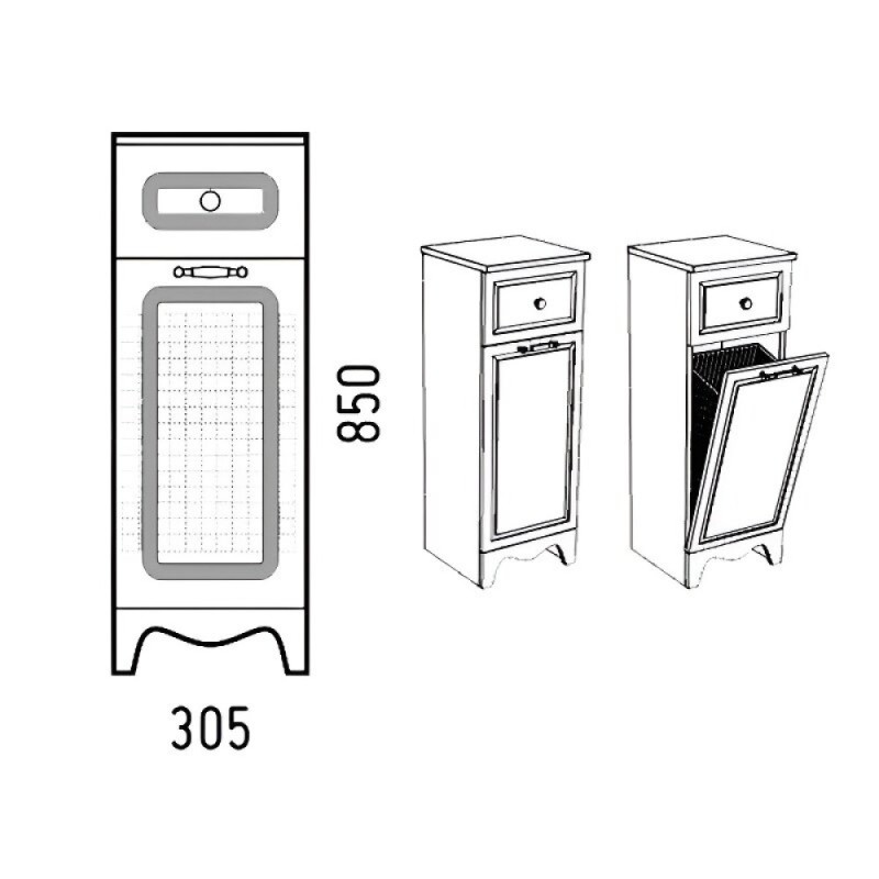 Комод Corozo Классика 30 SD-00000336, 30 см, напольнй, белый