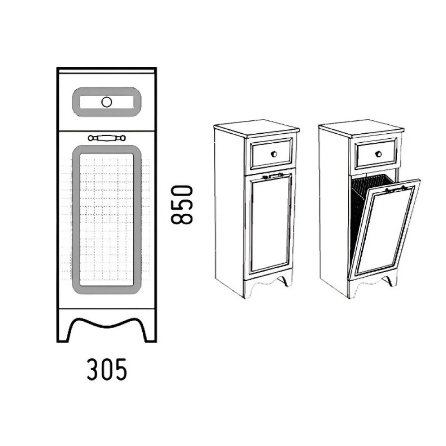 Комод Corozo Классика 30 SD-00000336, 30 см, напольнй, белый