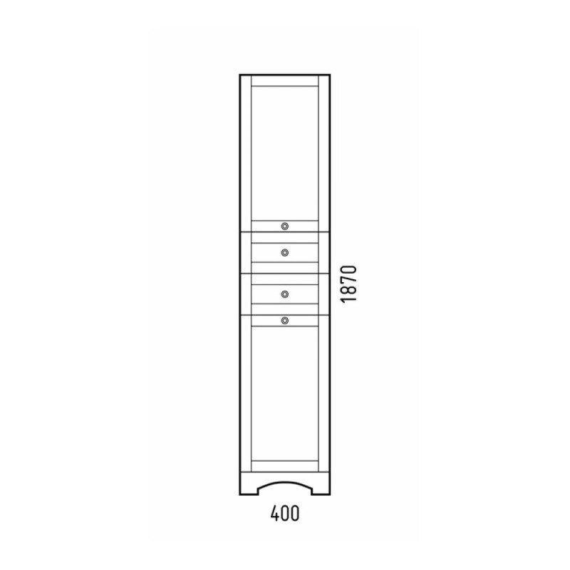 Шкаф-пенал Corozo Техас 40 SD-00000340, 40 см, напольный, белый