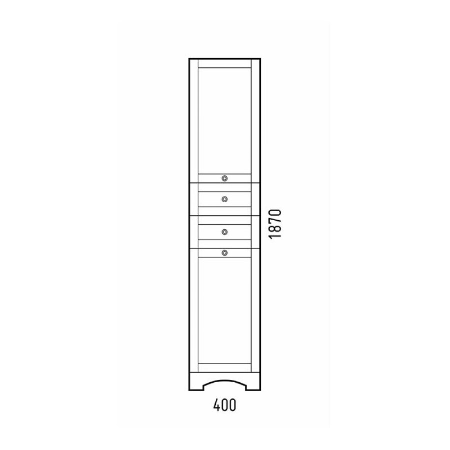 Шкаф-пенал Corozo Техас 40 SD-00000340, 40 см, напольный, белый