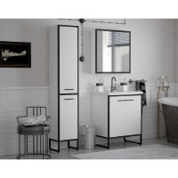 Шкаф-пенал Corozo Айрон 35 SD-00000410, 35 см, напольный, черно-белый