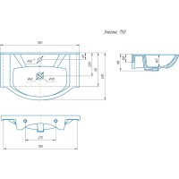 Раковина мебельная Corozo Элеганс 75, SD-00000589