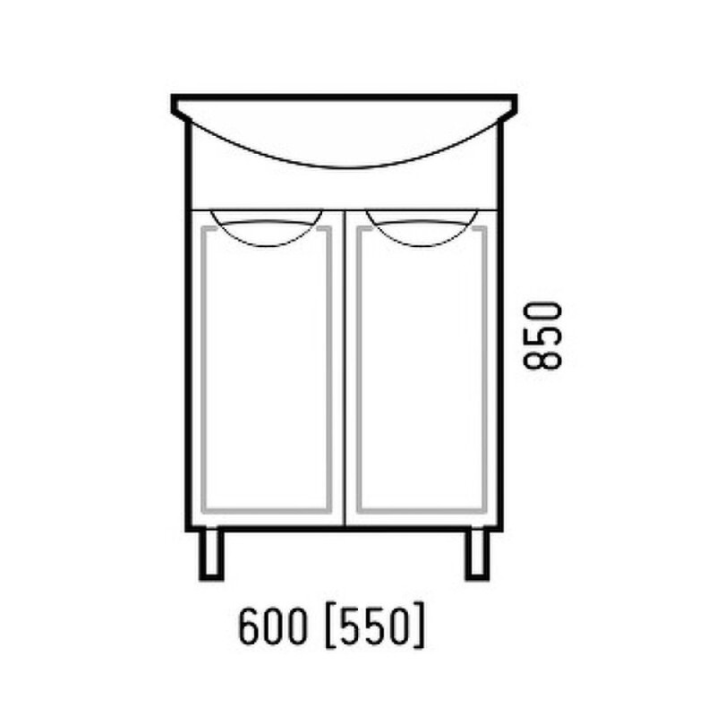 Тумба под раковину Corozo Монро 60, напольная, цвет белый, SD-00000663