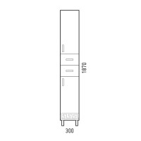 Шкаф-пенал Corozo Олимп SD-00000693 30 Z2, напольный, белый