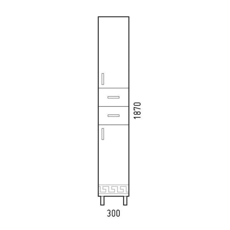 Шкаф-пенал Corozo Олимп SD-00000693 30 Z2, напольный, белый