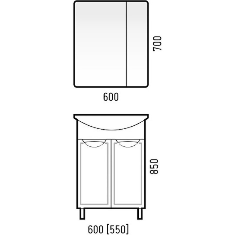 Зеркалоьный шкаф Corozo Монро 60 SD-00000724, цвет белый