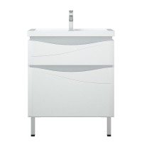 Тумба под раковину Corozo Омаха 70 Z2, подвесная, металлик, белый, напольный SD-00000800