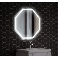 Зеркало Corozo Каре, 70 х 70 см, LED-подсветка, сенсор, подвесное, цвет белый, SD-00000853