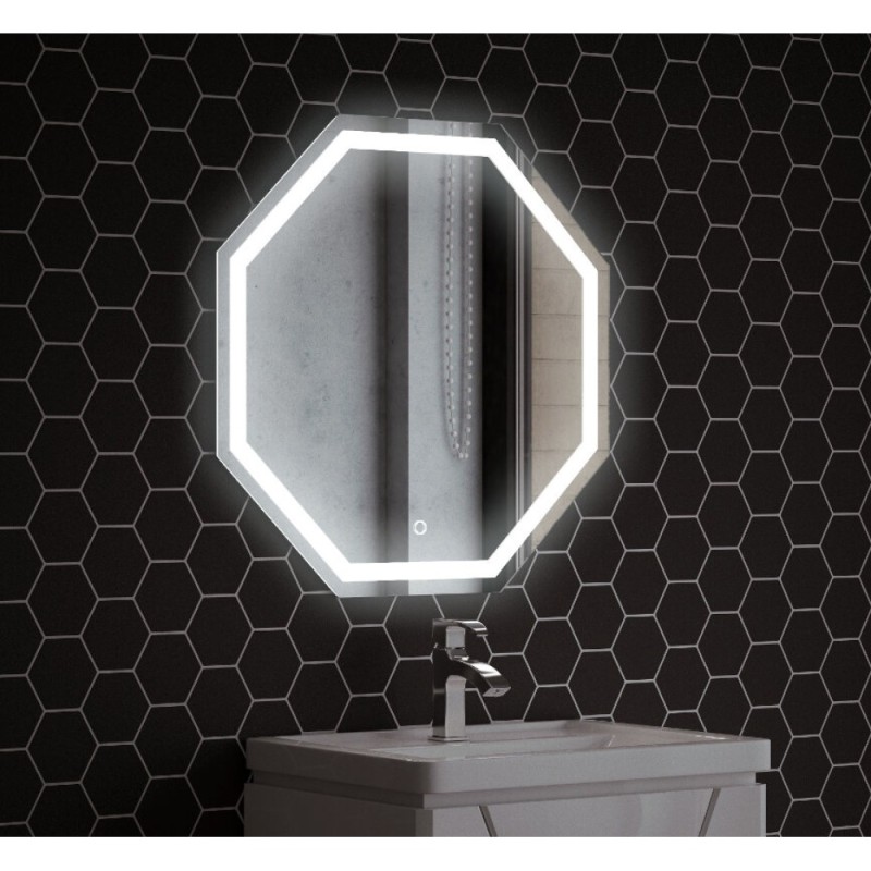 Зеркало Corozo Каре, 70 х 70 см, LED-подсветка, сенсор, подвесное, цвет белый, SD-00000853